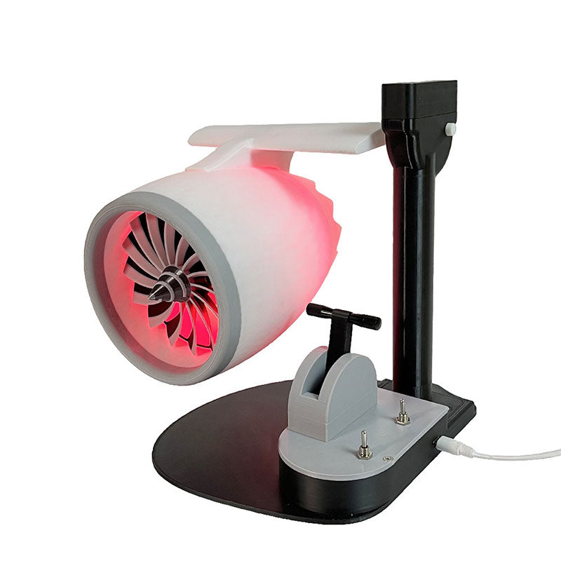 3D printed customized models Turbo Engine Shaped Fan Desktop Decoration Gift with Humidifying Mist and Red Lighted Tail Flame Gift for Friends