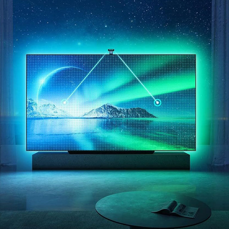 TV-Hintergrundbeleuchtung 3 Lite mit Fischaugen-Korrekturfunktion, Synchronisierung mit 55-65 Zoll-Fernsehern