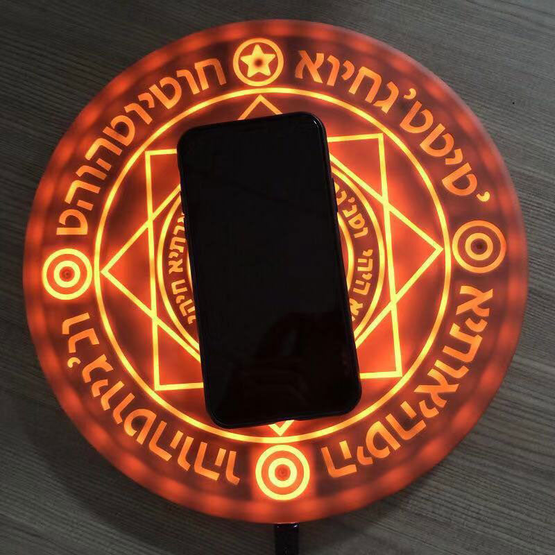 Large Magic Array Wireless Charger, Mobile Power with Magic Effect, 10 Watt, Gold /Pink Color