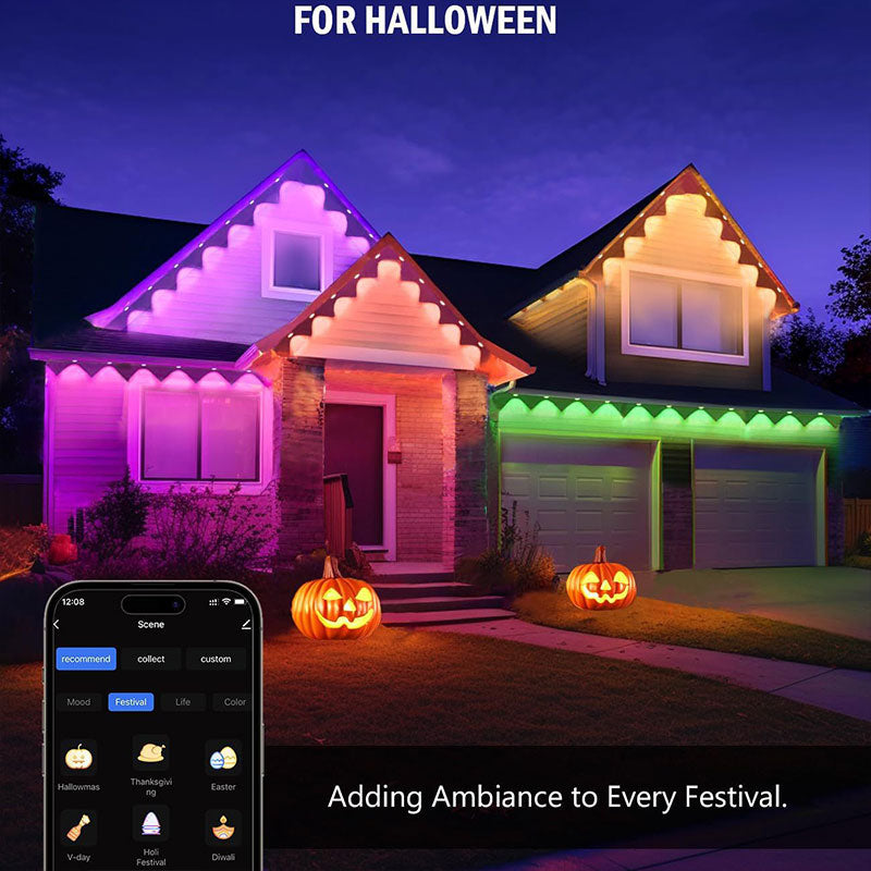 Outdoor Lights, Smart RGBIC Outdoor Lights  Outdoor Decor, Garden Decor, Work with Alexa, Google Assistant